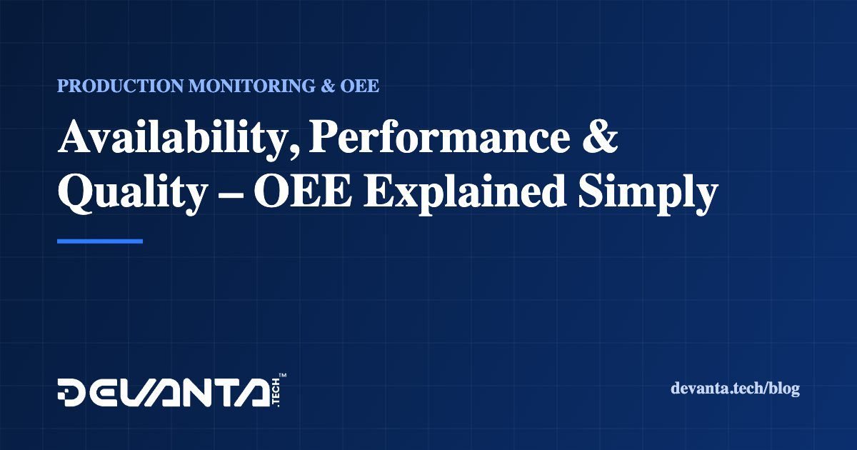 Availability, Performance & Quality – OEE Explained Simply
