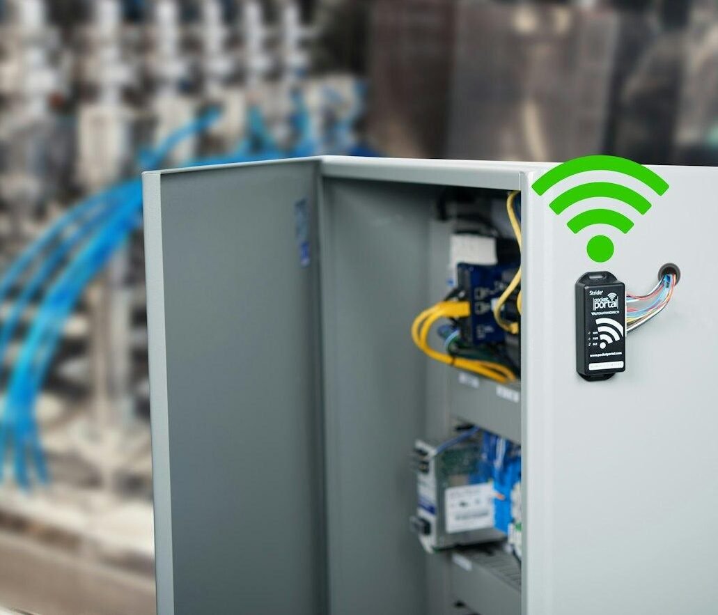 Smart energy meter installed on industrial machine