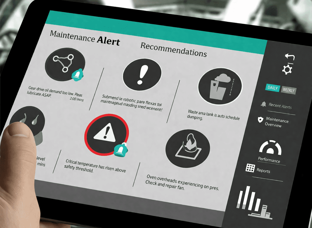Real-time alerts for maintenance management