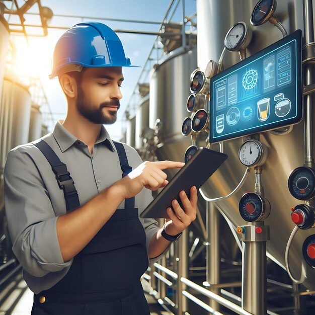 smart factory with automated systems improving maintenance efficiency